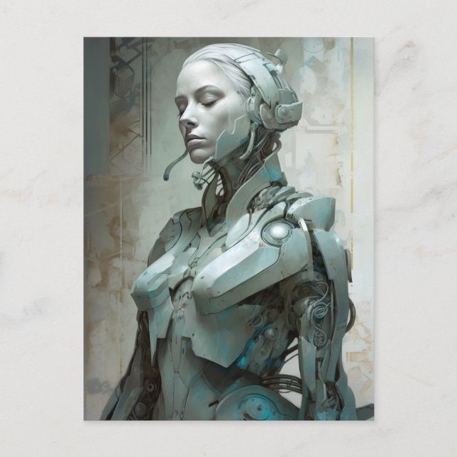 Carte Postale Femme Cyborg Femme Science-Fiction (Devant)