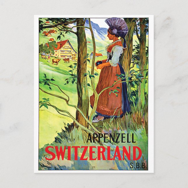 Carte Postale Femme d'Appenzell, Suisse (Devant)