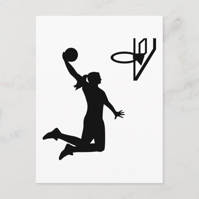 Carte Postale Femme de basket-ball (Devant)
