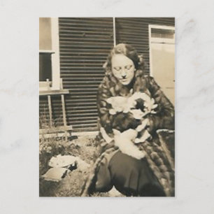 Carte Postale femme de chat