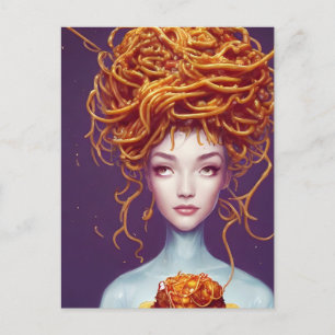 Carte Postale Femme de cheveux spaghetti