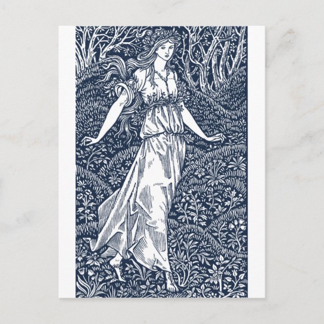 Carte Postale Femme de la forêt enchantée dans le style de Willi (Devant)
