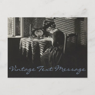 Carte Postale Femme de message texte vintage écrivant une lettre