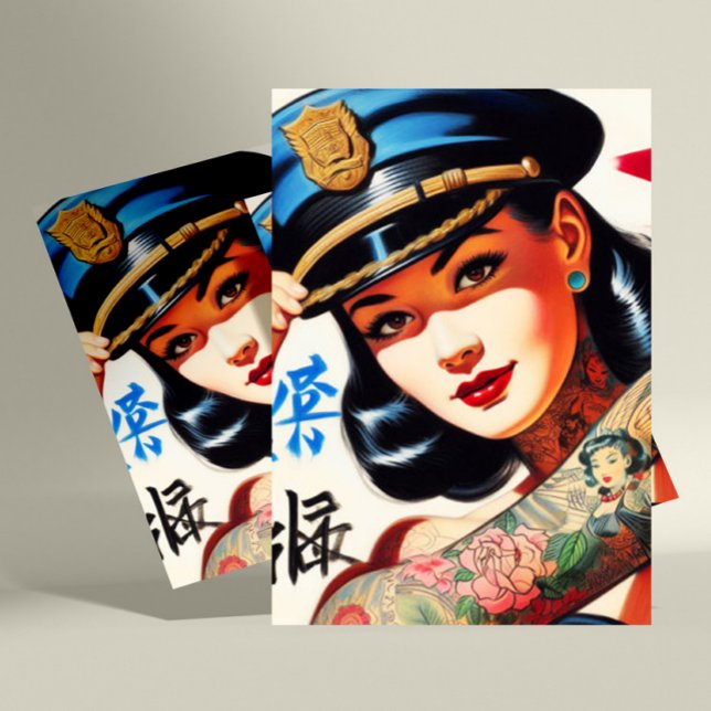 Carte Postale Femme de police rétro (Créateur téléchargé)