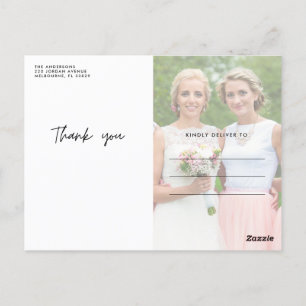 Carte Postale Femme d'honneur Grateful Photo Blank Merci