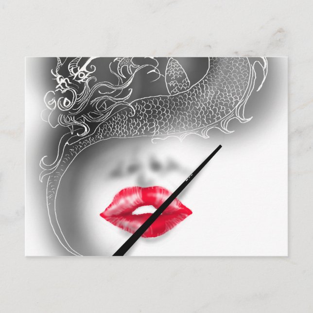 Carte Postale femme dragon (Devant)
