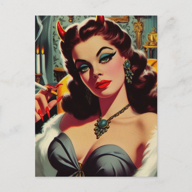 Carte Postale Femme du diable vintage (Devant)