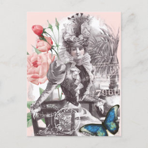 Carte Postale Femme élégante de mode victorienne vintage