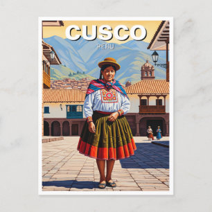 Carte Postale Femme en Cusco Pérou Voyage