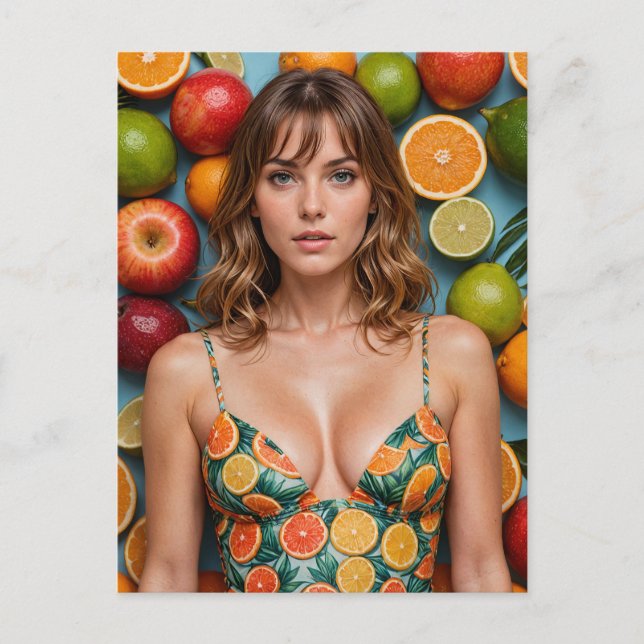 Carte Postale Femme en maillot de bain Citrus (Devant)
