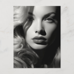 Carte Postale Femme en noir et blanc