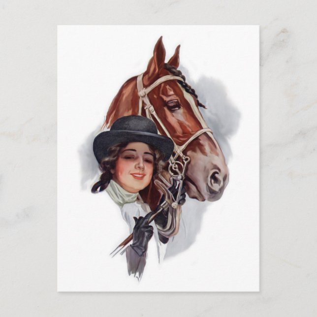 Carte Postale Femme équestre (Devant)