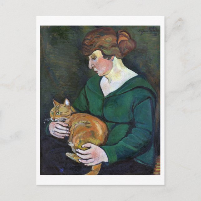 Carte Postale Femme et chat, Suzanne Valadon (Devant)