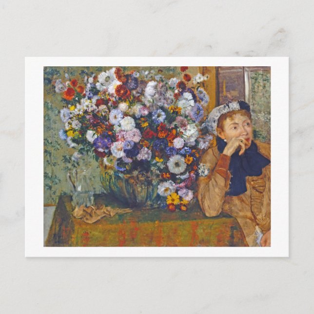 Carte Postale Femme et vase de fleurs, Edgar Degas (Devant)