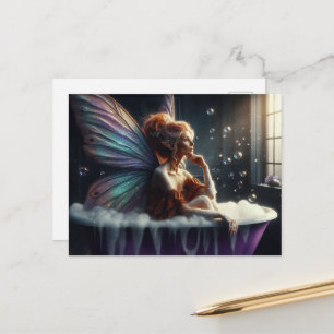 Carte Postale Femme fée dans le bain de bulles