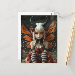 Carte Postale Femme fée papillon