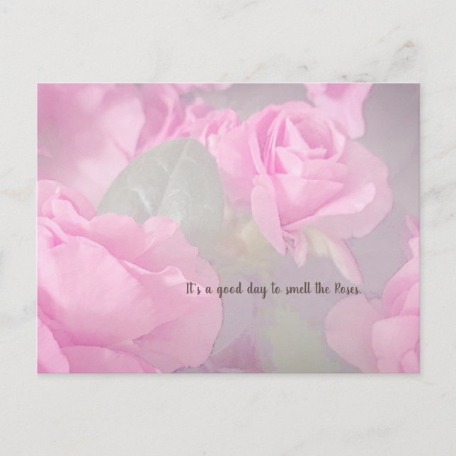 Carte Postale Femme Fleurs Roses Roses Jardin Anniversaire (Devant)