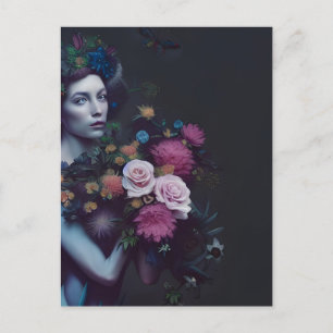 Carte postale Femme Florale foncée