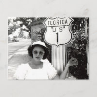 Femme Florida Rte. 1 panneau routier Vintage