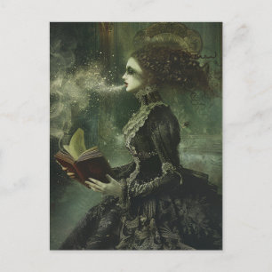 Carte Postale Femme Ghosts avec Icy Respiration Lire un livre