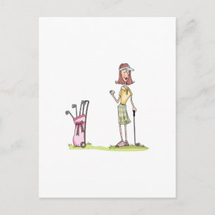 Carte Postale Femme Golfer