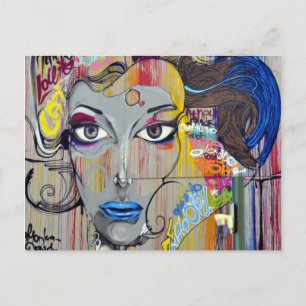 Carte Postale Femme graffeuse