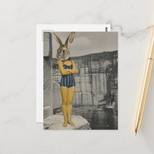 Carte Postale Femme Lapin à la Carrière