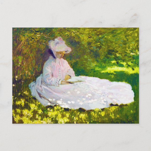 Carte Postale Femme Lecture Claude Monet (Devant)