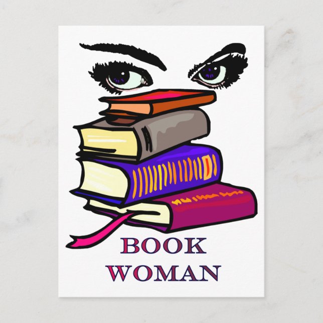 Carte postale femme livre (Devant)