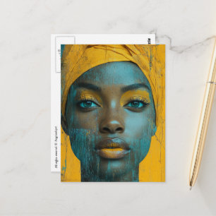 Carte Postale Femme magnifique portant du jaune