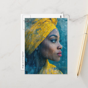 Carte Postale Femme magnifique portant du jaune