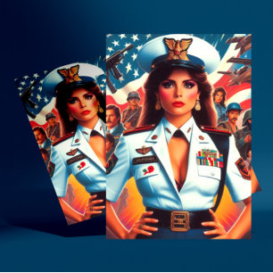 Carte Postale Femme militaire rétro