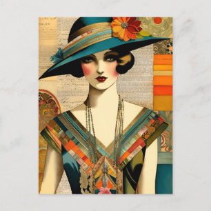 Carte postale femme mode vintage