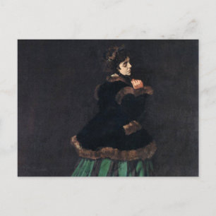 Carte Postale Femme Monet en robe verte