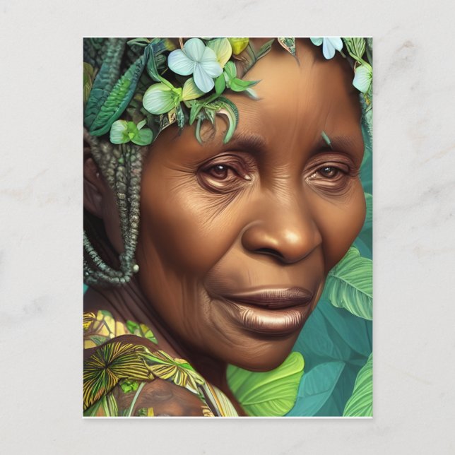 Carte Postale Femme noire de la reine des Caraïbes (Devant)