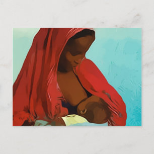 Carte Postale femme noire enfant allaitant