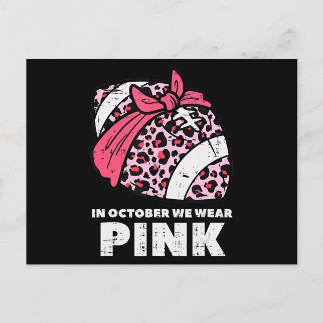 Carte Postale Femme Octobre Nous Portons Rose Football Cancer du (Devant)