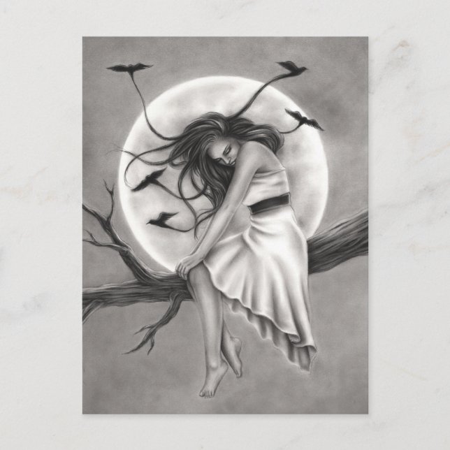 Carte postale femme oiseaux de tranquillité (Devant)