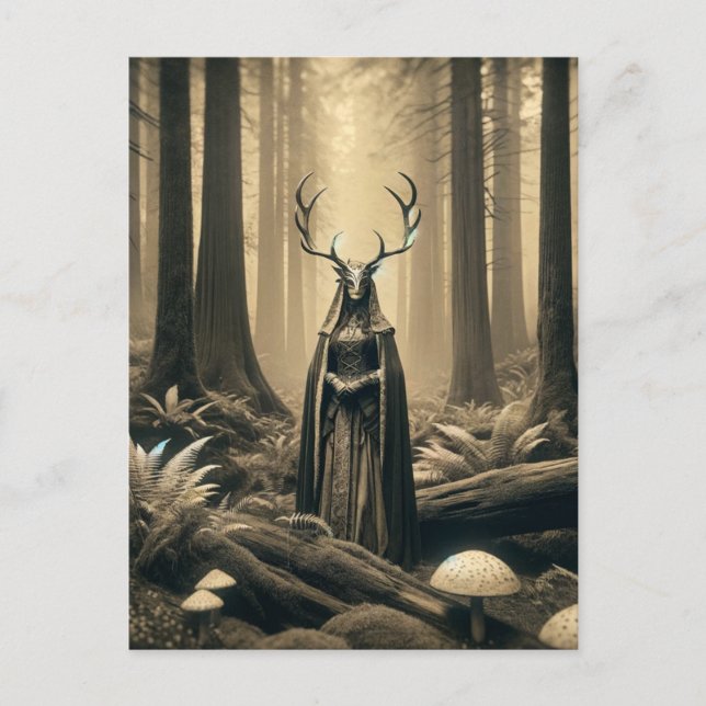 Carte Postale Femme païenne Elen des Ways Sepia (Devant)