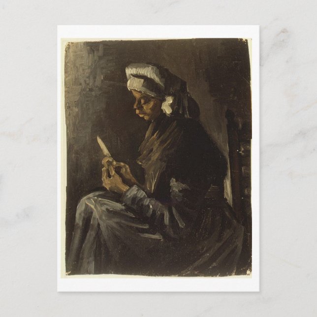 Carte Postale Femme paysanne Peeling Pommes de terre Van Gogh Ar (Devant)