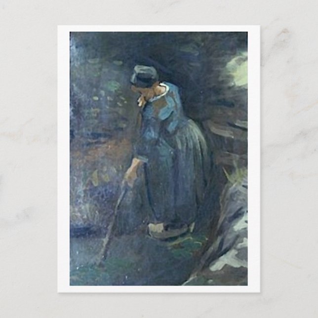 Carte Postale Femme paysanne Raking, Van Gogh Fine Art (Devant)