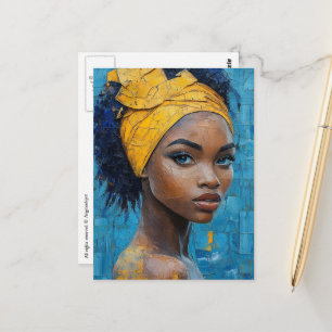 Carte Postale Femme portant du jaune