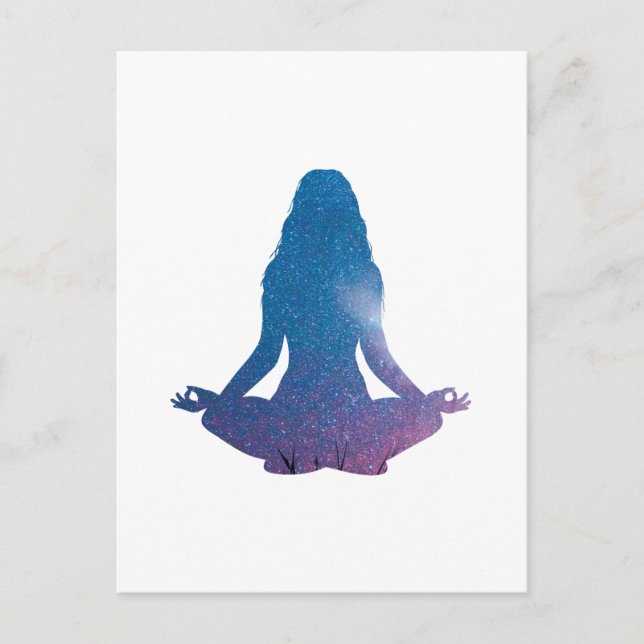 Carte Postale Femme pratiquant le yoga - Choisir la couleur arri (Devant)