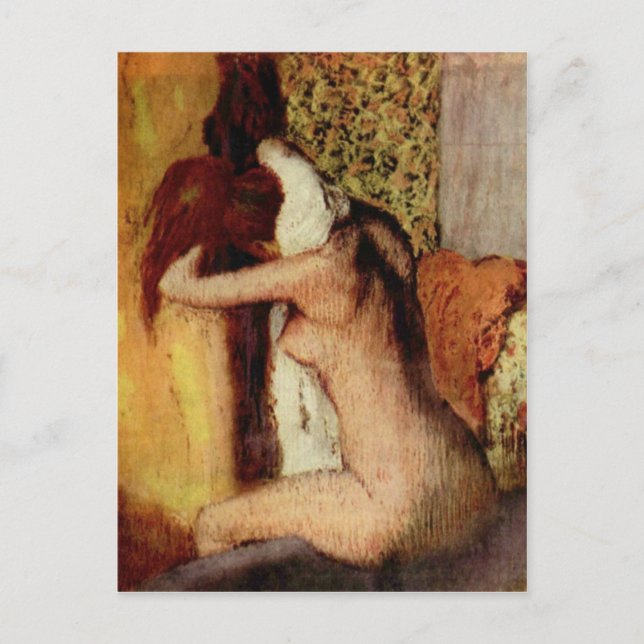 Carte Postale Femme Qui Sèche Le Cou (Devant)