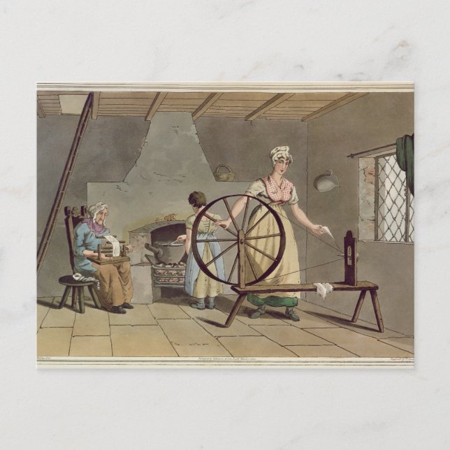 Carte Postale Femme qui tourne, du 'Costume du Yorkshire' (Devant)