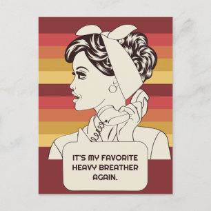 Carte Postale Femme rétro-texte personnalisée