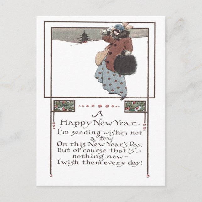 Carte Postale Femme Snow Holly (Devant)