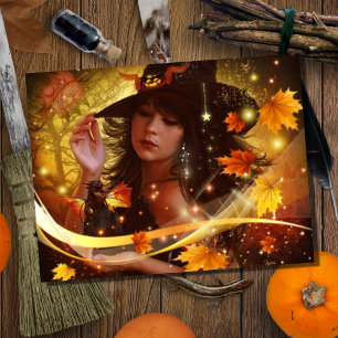 Carte Postale Femme sorcière Halloween