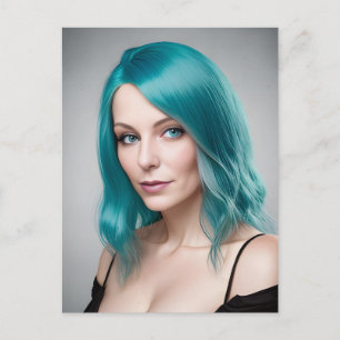Carte Postale Femme turquoise haïe