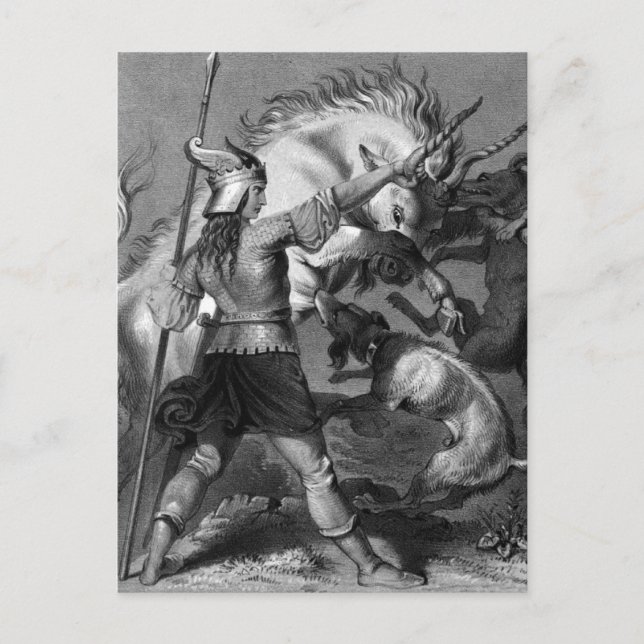 Carte Postale Femme viking avec sa voix et son casque ailé (Devant)